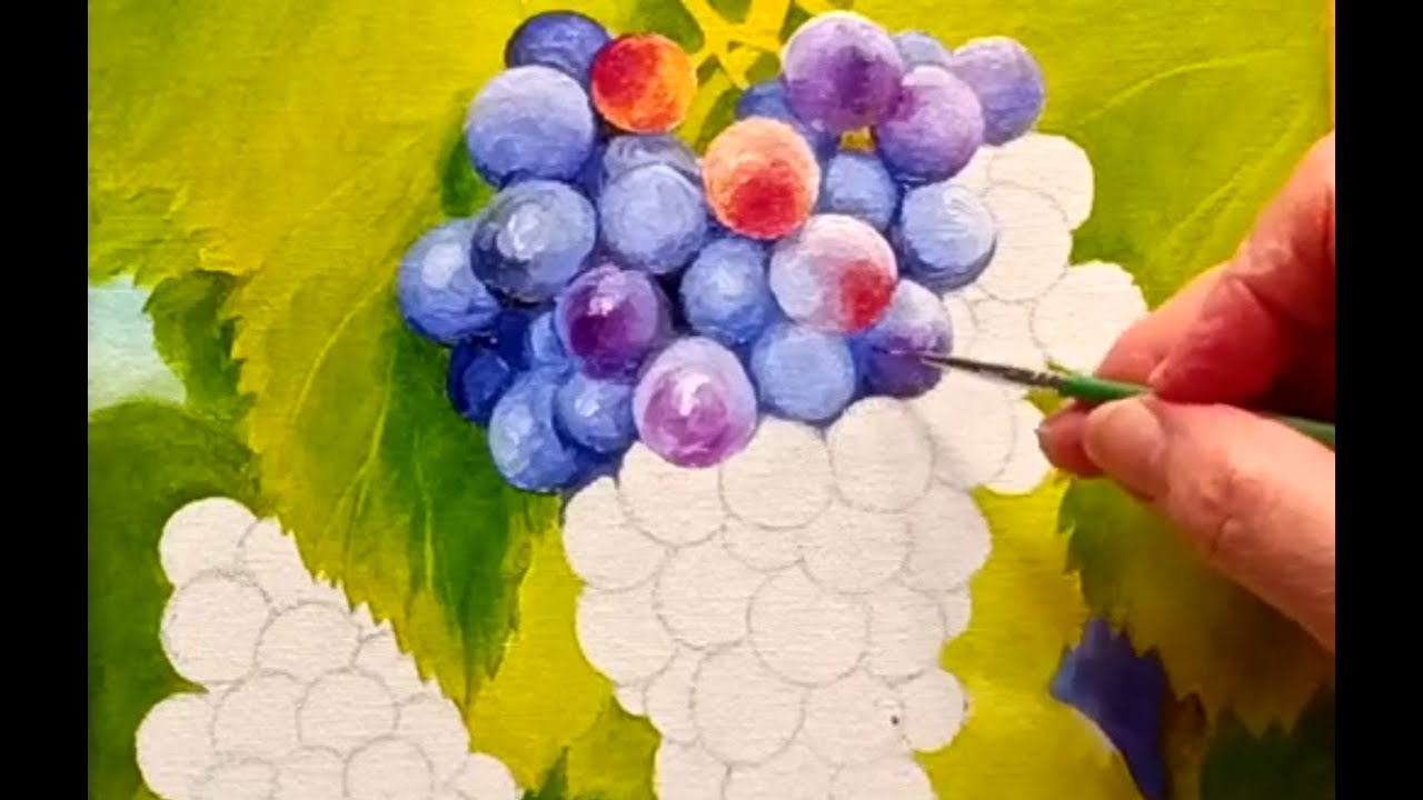 EASY, Oil Painting Lesson for beginners,1/5, how to paint grapes/#art #oilpainting #myart