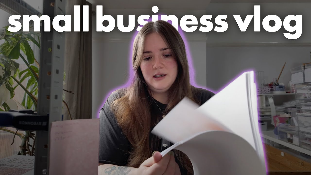Designing new stickers & de minimis drama | chatty sticker shop studio vlog 🌸