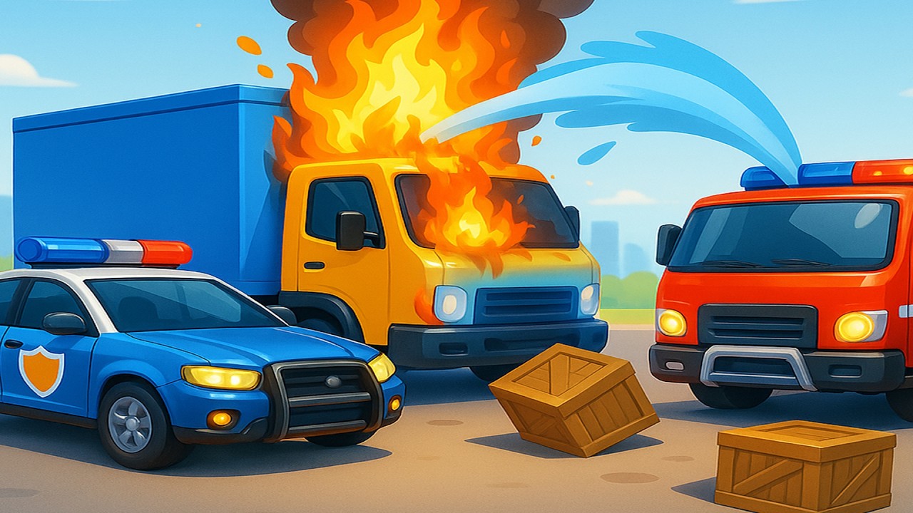 Fire Truck: Can It Stop the Blaze in Time? 🚒 | Funny Cars Cartoon