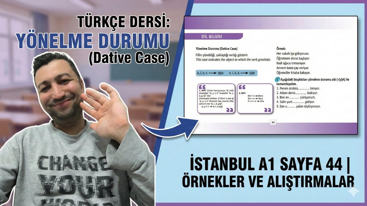 Learn Turkish Grammar: Dative Case (-(y)a / -(y)e) | A1 Level Lesson