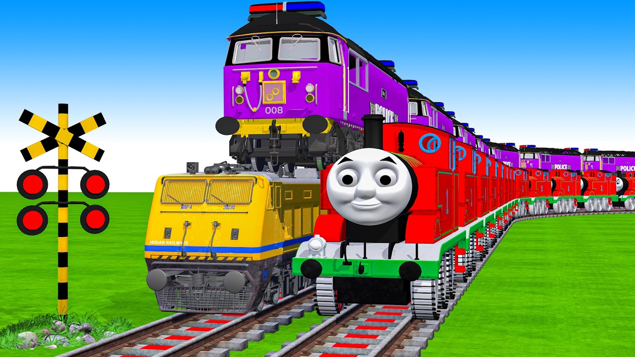 【踏切アニメ】あぶない電車【カンカン】電車 5 Train Climbing Pynamid 2025🚦 Fumikiri 3D Train Railroad Crossing Animation