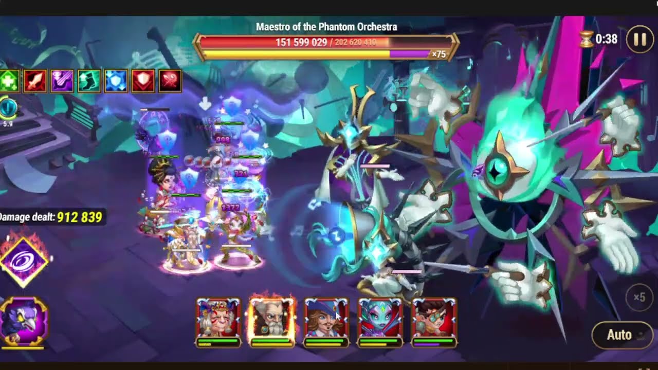 The Phantom Orchestra level 130 - testing my teams and ideas