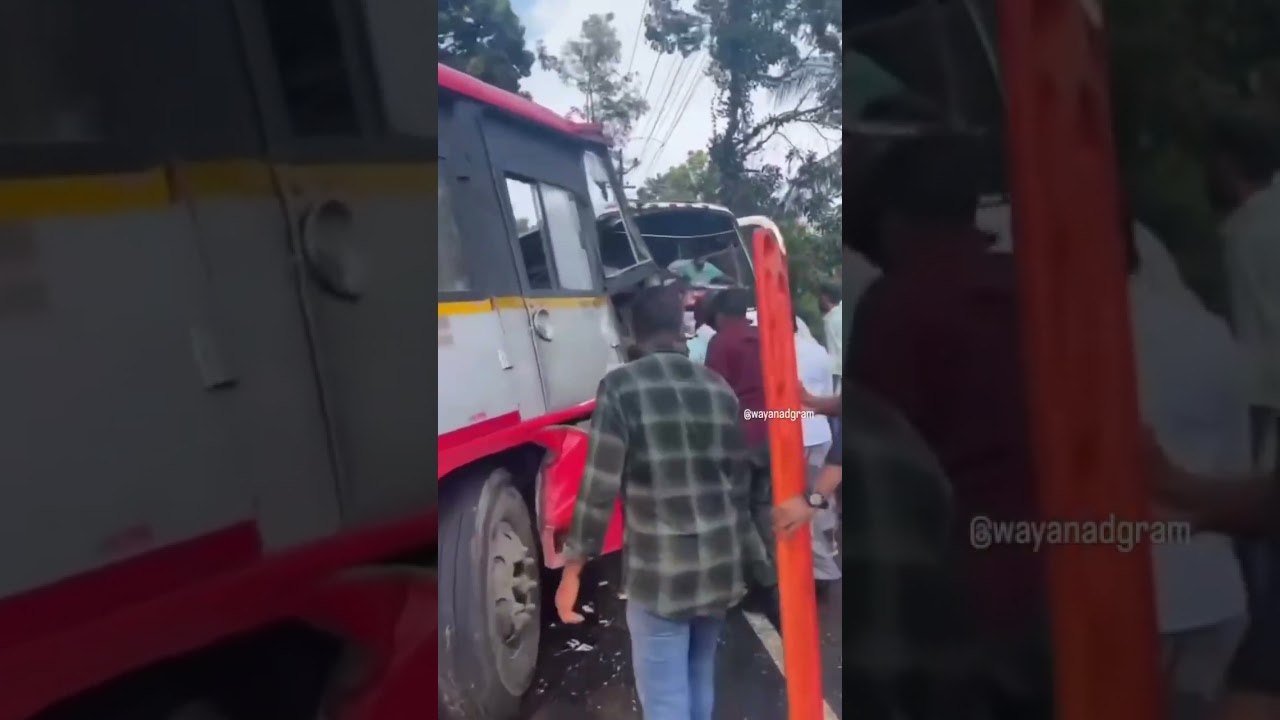 KSRTC bus Accident just now #wayanad #mananthavady #ksrtc #travel