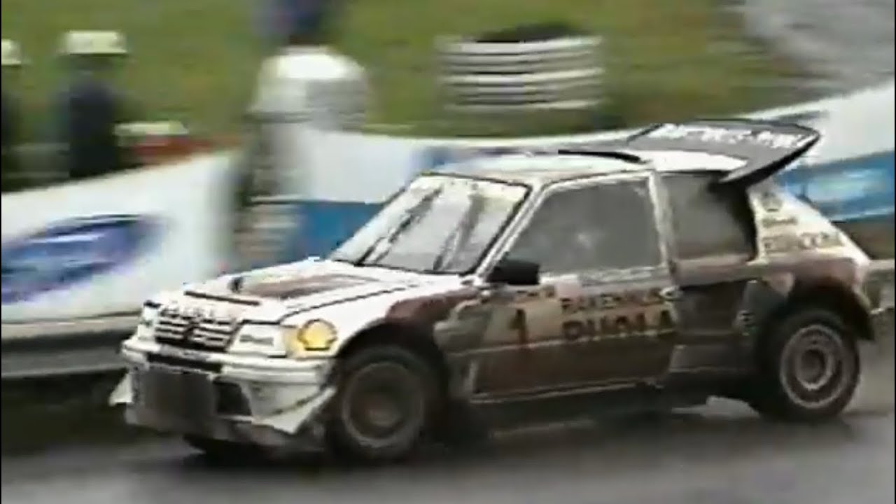 Rallycross Lyngas Motorbane Norway 1987 Lancia Delta S4 Peugeot 205 T16 European Championship.
