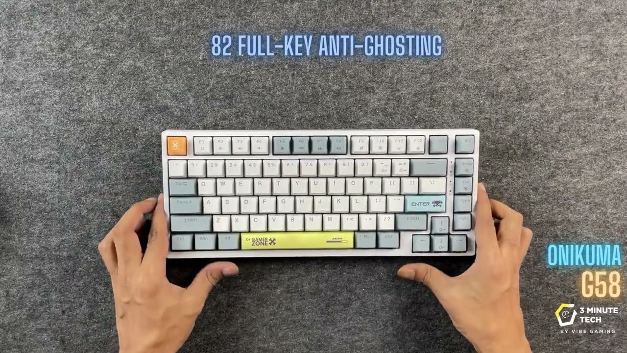 ONIKUMA G58 2499 BDT/22$ Hot-Swappable 82-Key RGB Wired Mechanical Gaming Keyboard White