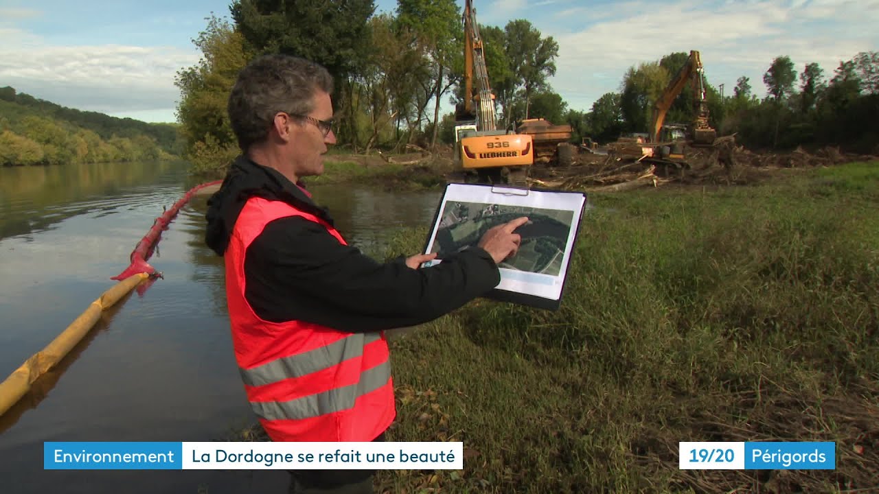 Reconstitution d'un bras de la Dordogne dans le cadre du programme Life