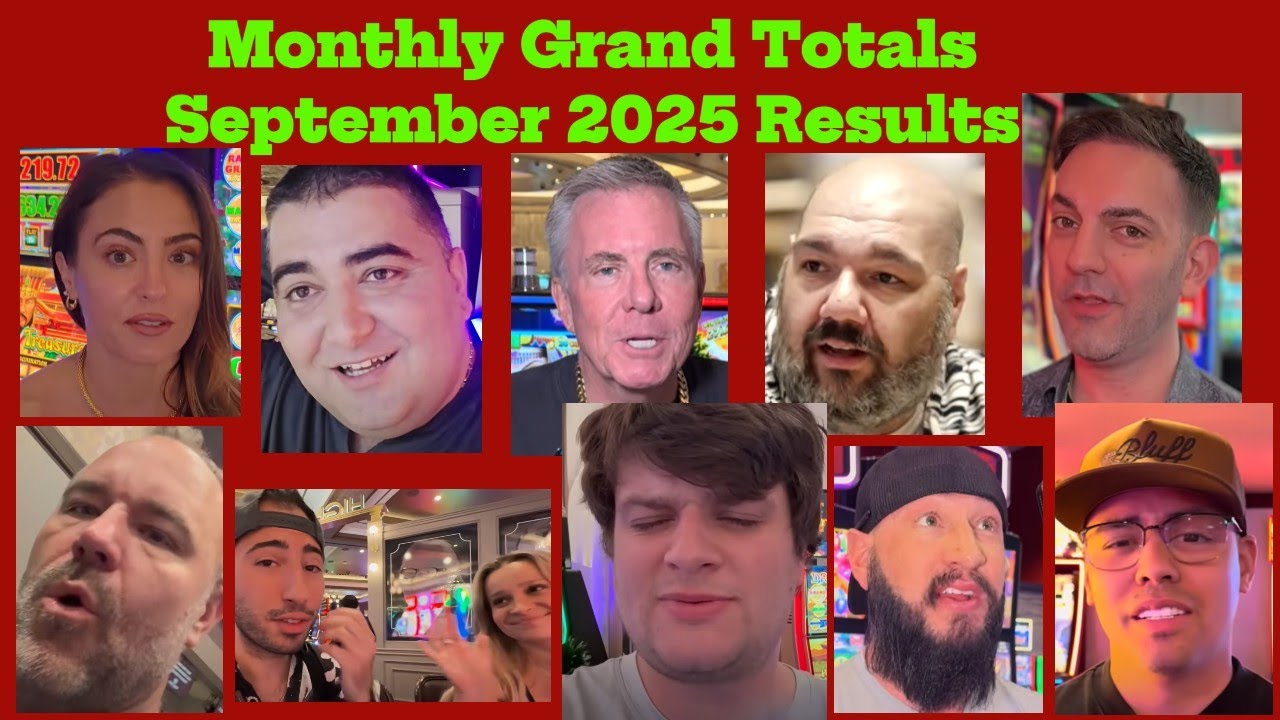 Monthly Grand Total | Vegas Matt, Mr.Handpay, NG Slot, BC Slot, Lady Luck, Low roller, Pompsie Slot.