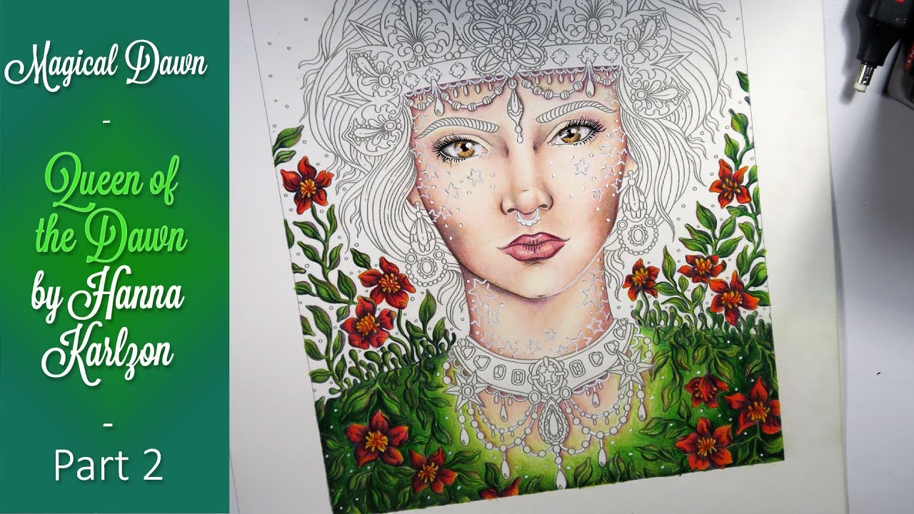 {Polychromos Coloring Tutorial} Queen of the Dawn: Hanna Karlzon Part 2 tutorial-Floral Background