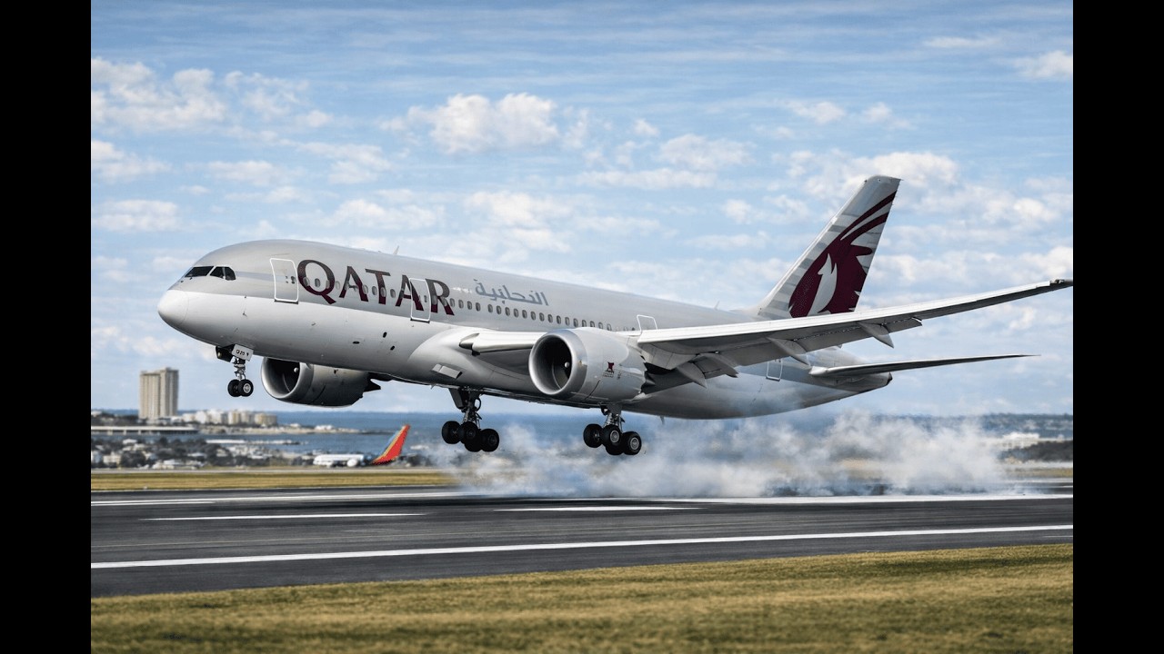 EXTREMELY DANGEROUS! Qatar Airways Boeing 747 Battles Violent Winds During Landing