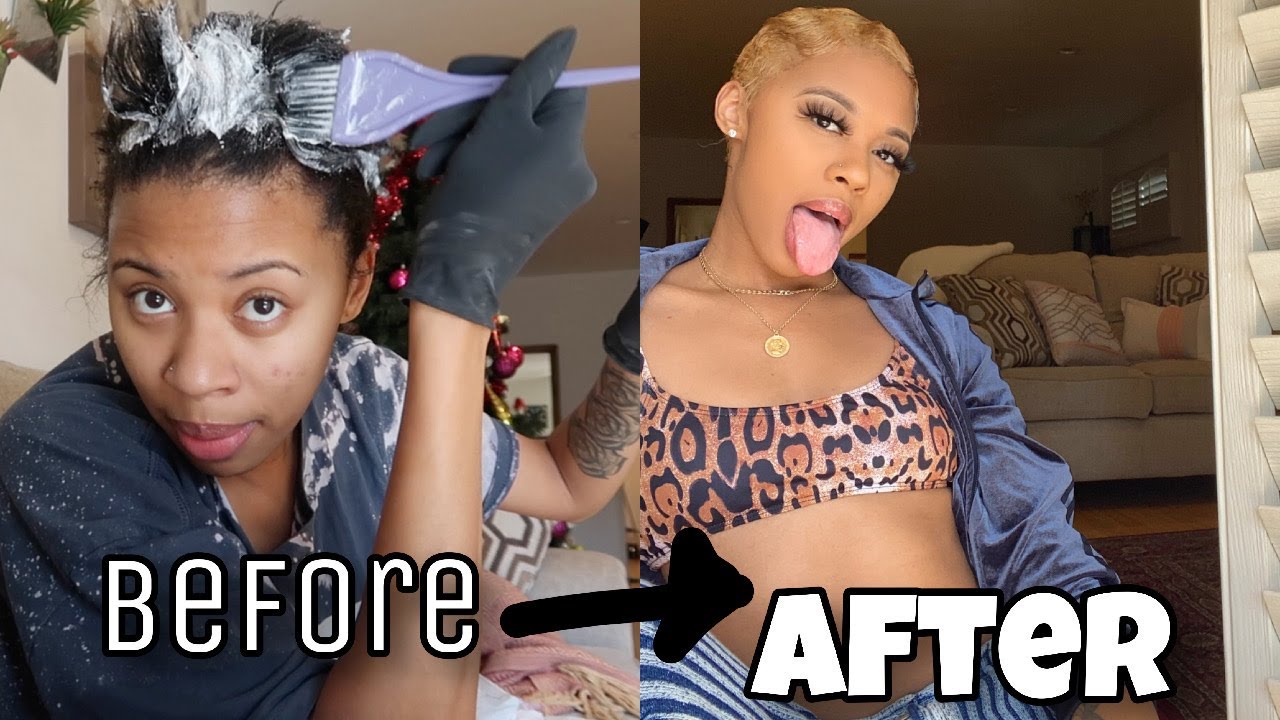 BLEACHING MY HAIR! at Home (black to blonde) | TayPancakes