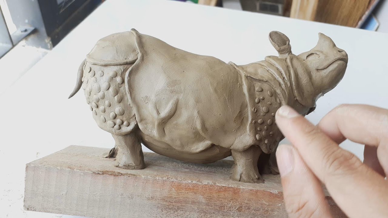 DIY Rhino Clay Sculpting Time Lapse