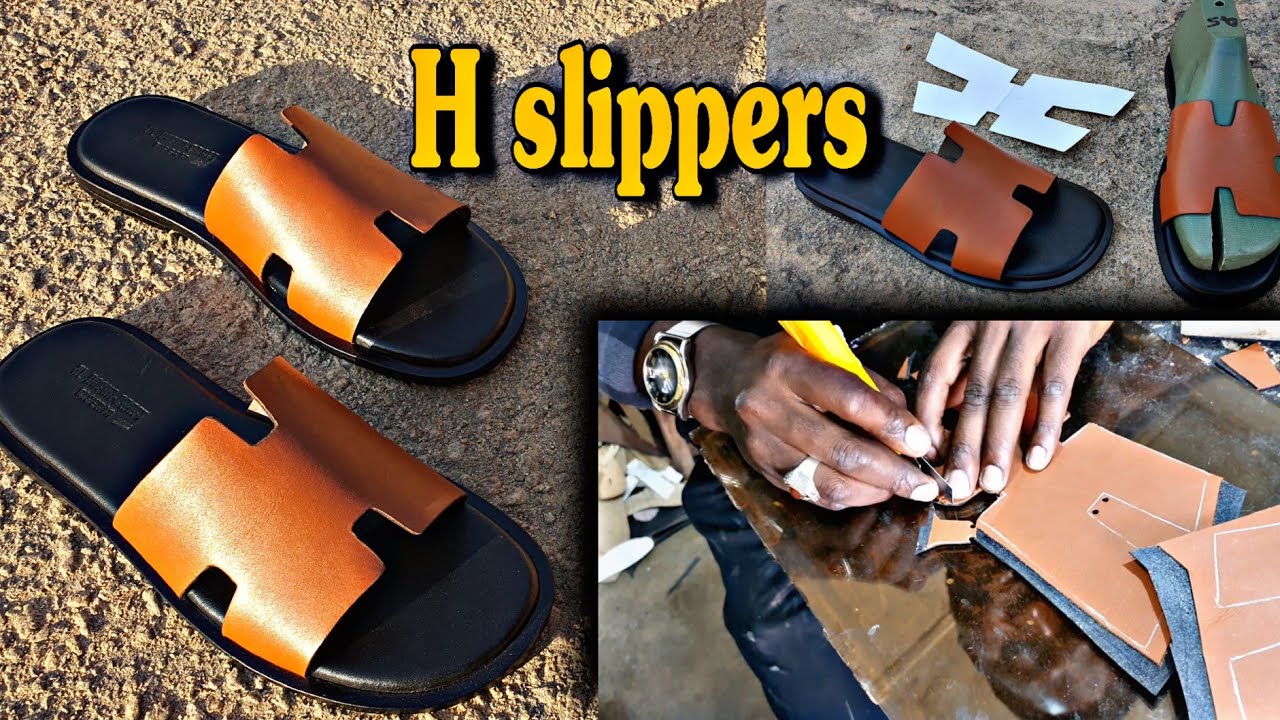 DIY Hermes H Slippers | Handmade Leather Slippers Making Process