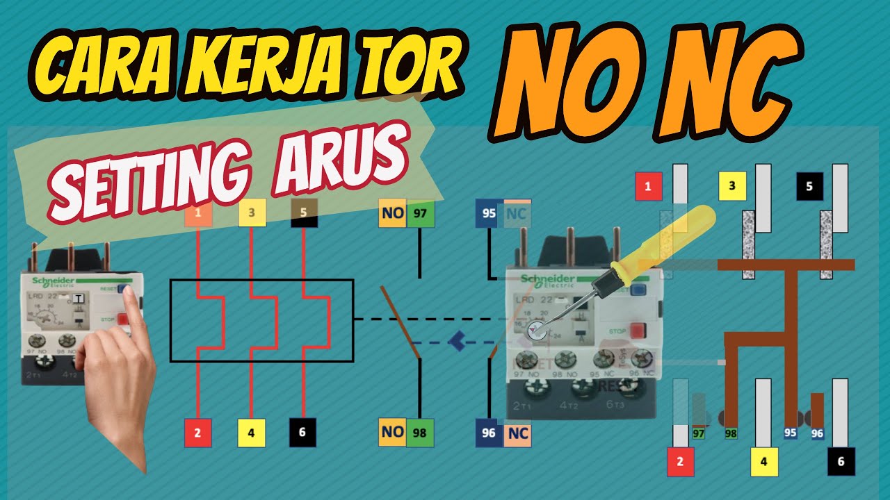 CARA KERJA DAN SETTING ARUS THERMAL OVERLOAD RELAY NO NC