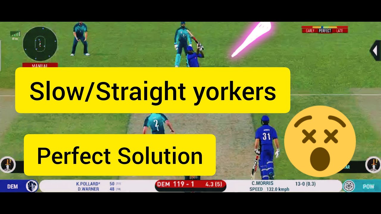 how to play slow/straight yorkers in Real cricket 20 | Rc20 batting tips | rc 20 yorker tips.