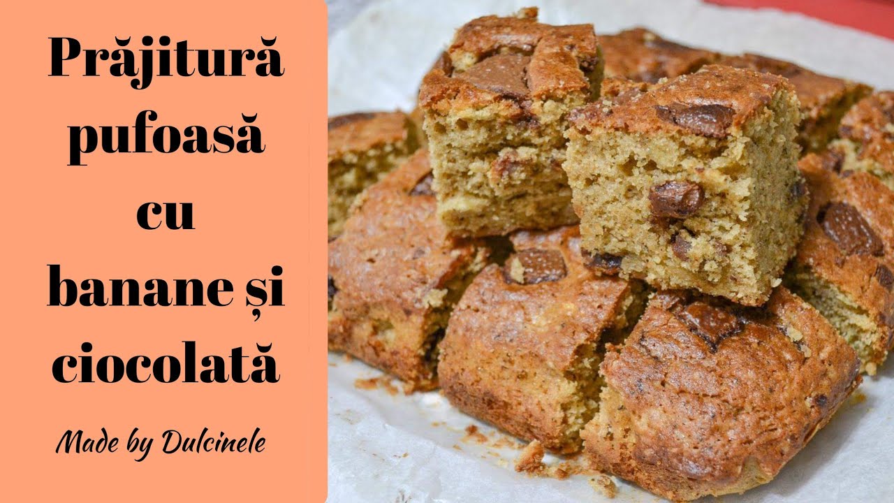 Cea mai simplă prăjitură cu banane și ciocolată - Banana & Chocolate Blondie (Eng. sub.)