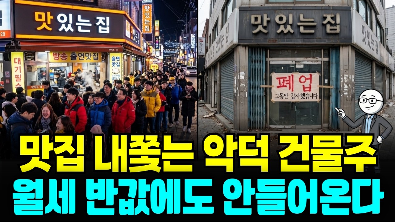 맛집 내쫒는 악덕 건물주, 이제 월세 반값에도 세입자 안들어온다