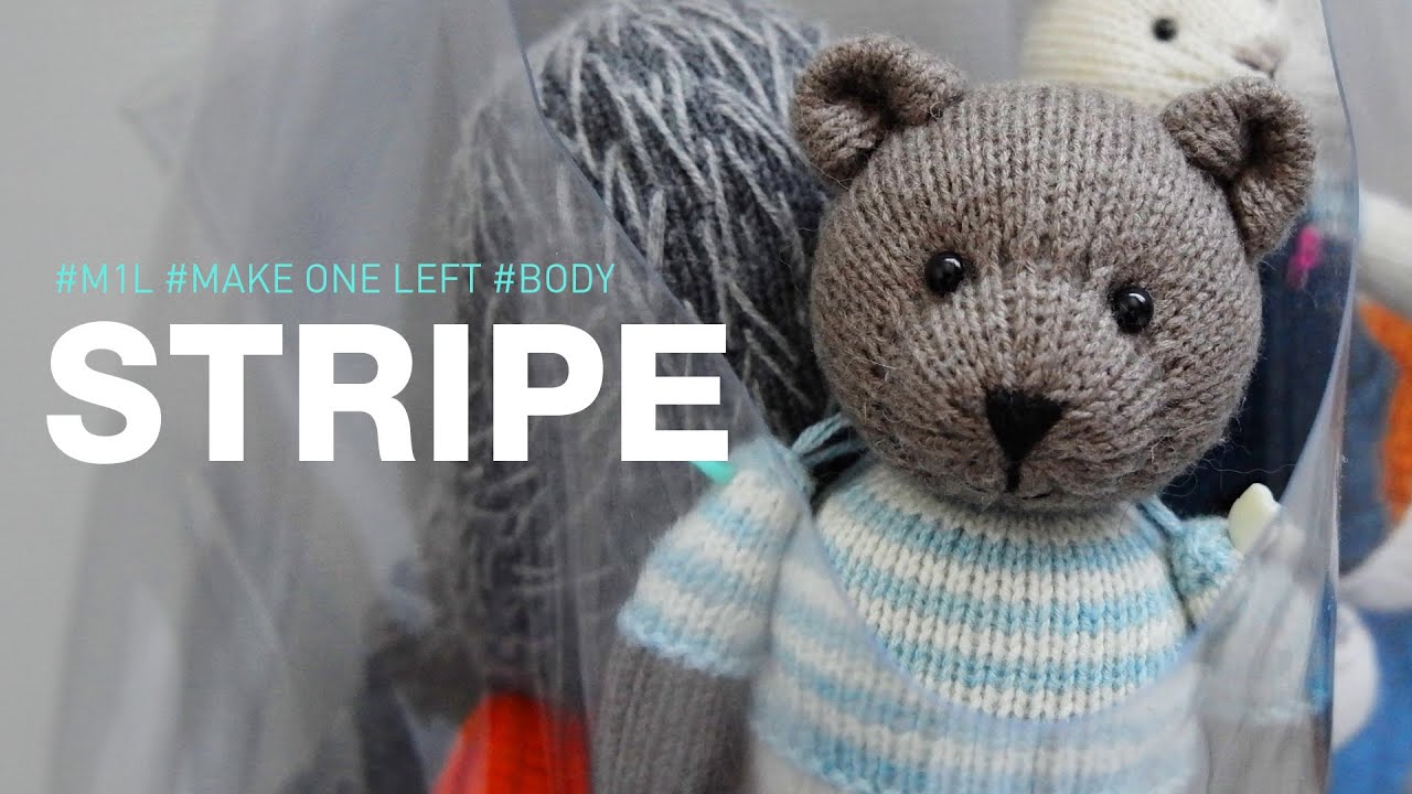 MaryJane's Tearoom 'Tearoom Bears' pattern 티룸 베어 대바늘 인형 뜨기 #02 BODY만들기, 줄무늬, 메리야스 잇기, M1L