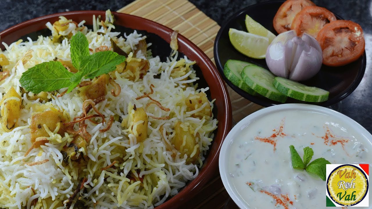 Aloo Palak Biryani - By VahChef @ VahRehVah.com