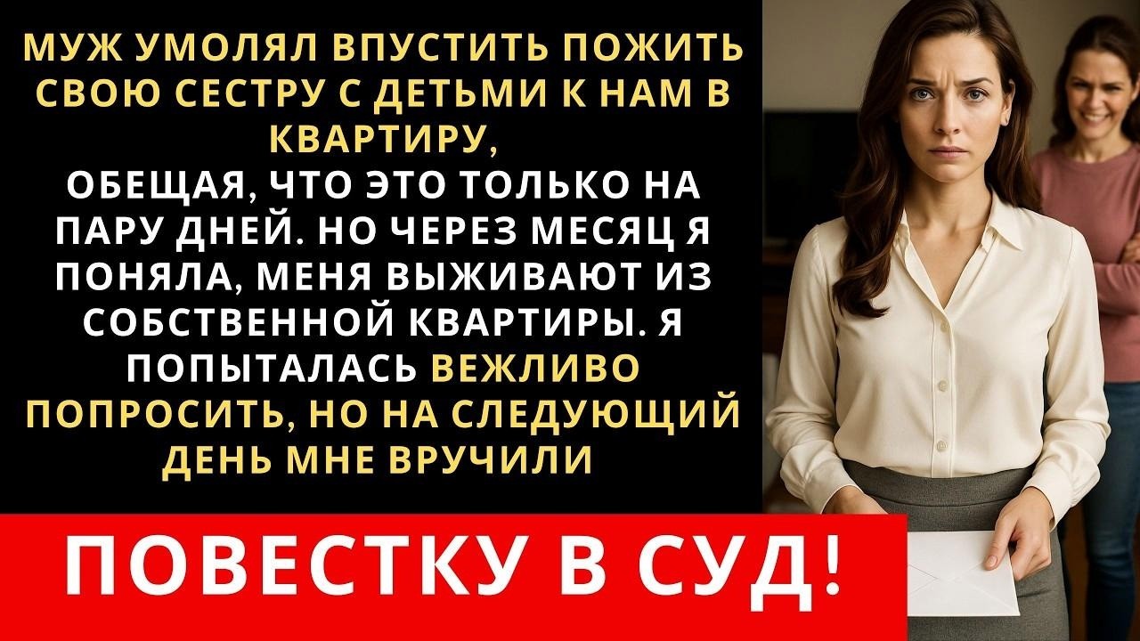 Муж упрашивал впустить пожить свою сестру с детьми к нам  А через месяц мне пришла повестка