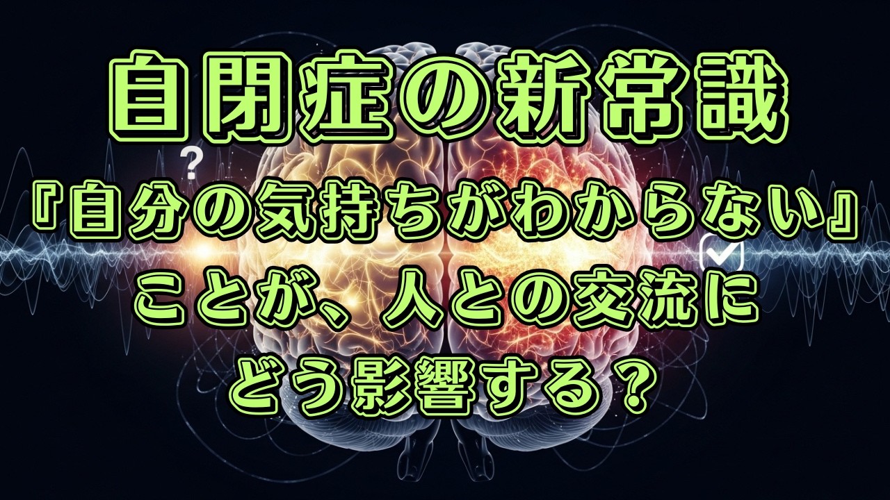 自閉症と『アレキシサイミア（失感情症）』の不思議な関係【神経研究　脳研究　顔表情認識　補償メカニズム　共起　感情処理】