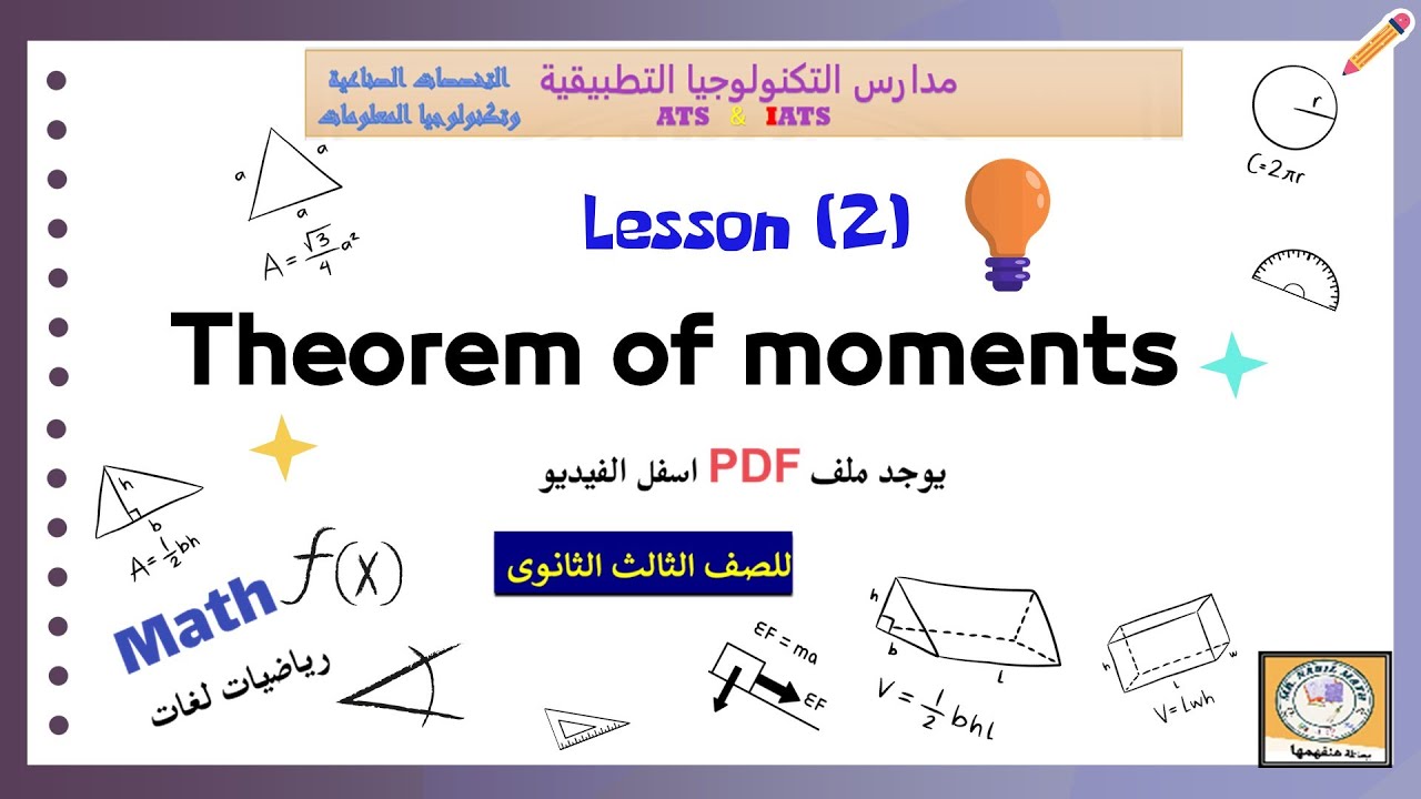 Theorem of moment شرح الدرس الثانى ميكانيكا للصف الثالث الثانوى صناعى