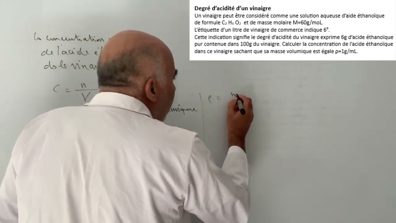 Degré d'acidité d'un vinaigre