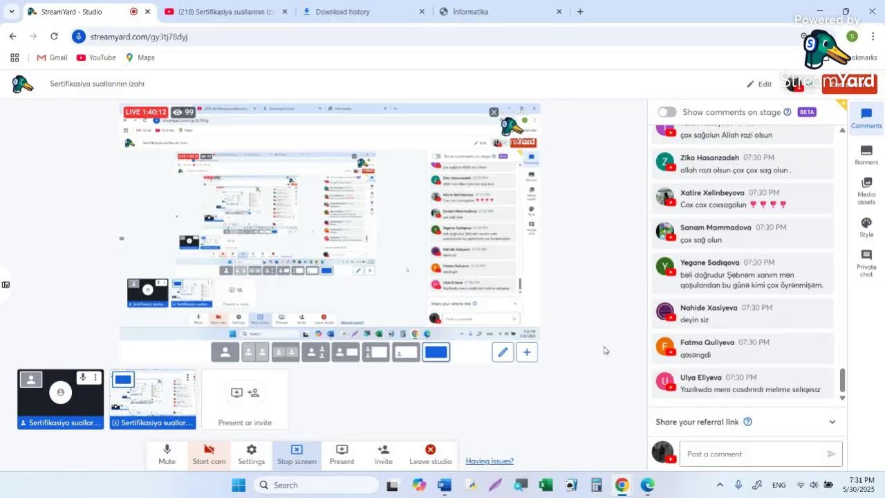 Sertifikasiya suallarının izahı