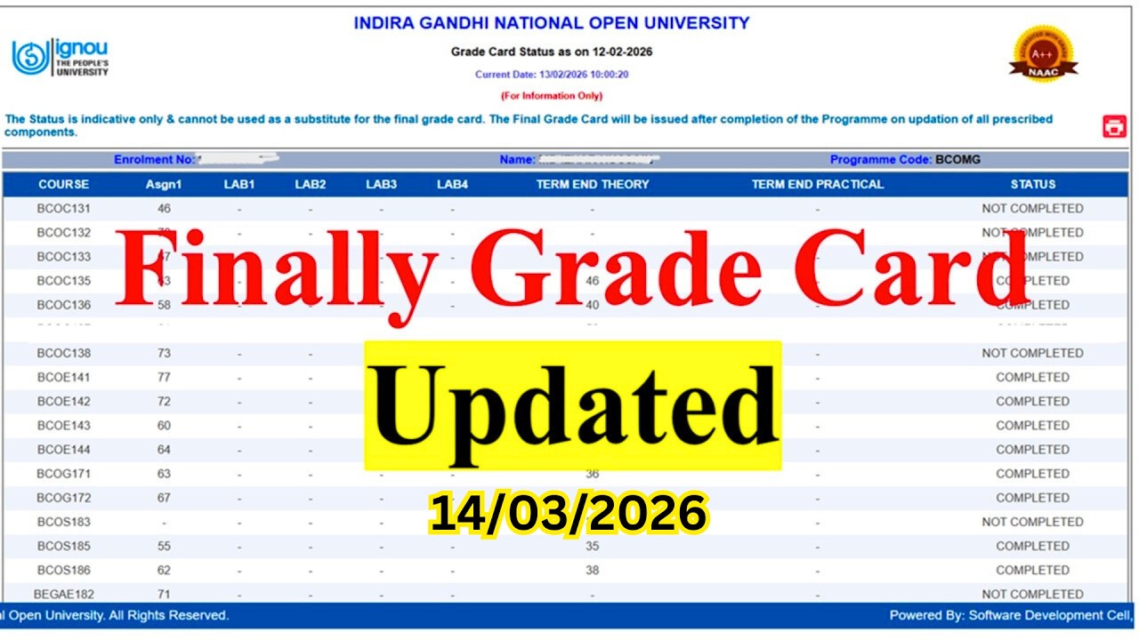 IGNOU Dec 2025 Exam Result Published Today | IGNOU Dec 2025 Result New Update | IGNOU Dec Result Out