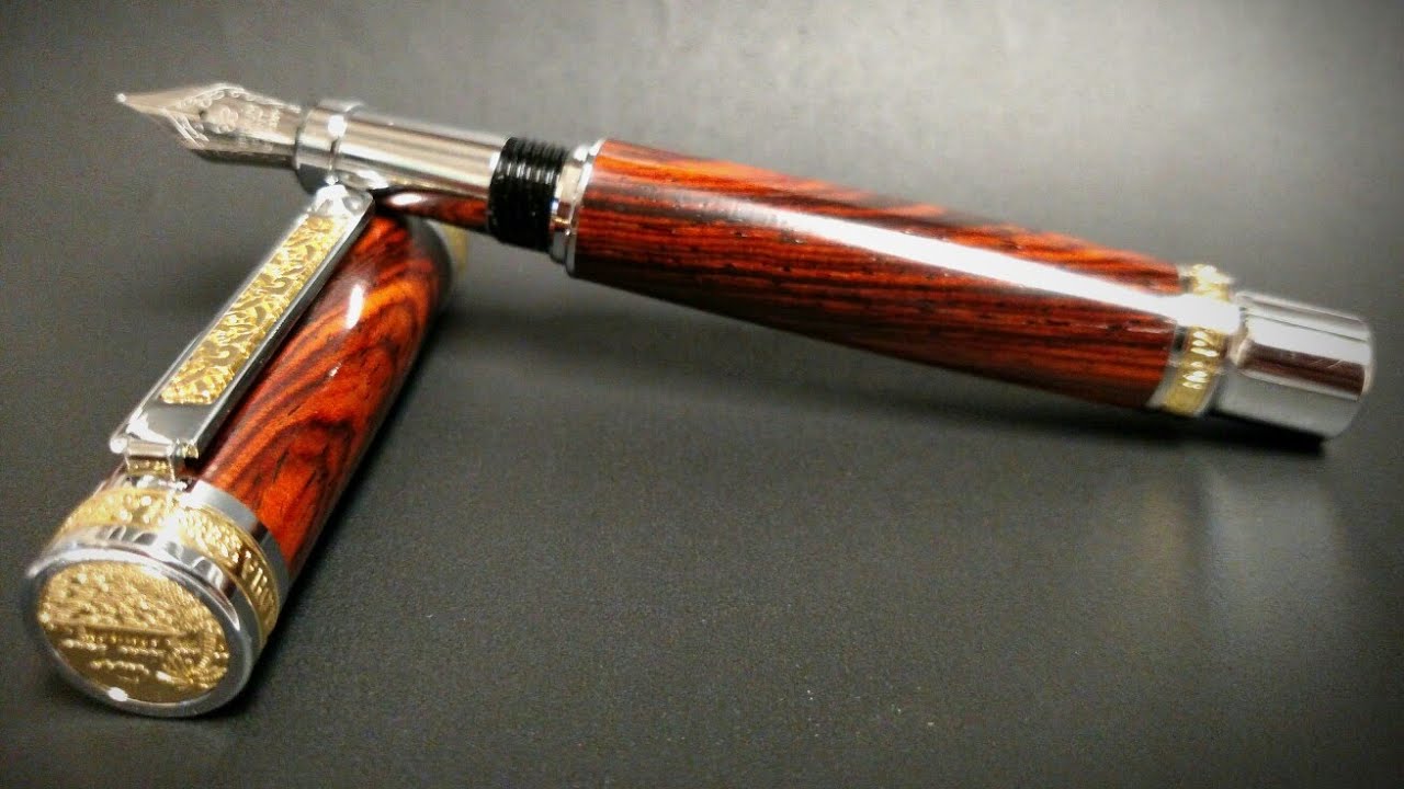 Turning a Hawaiian Springs Fountain Pen in Cocobolo