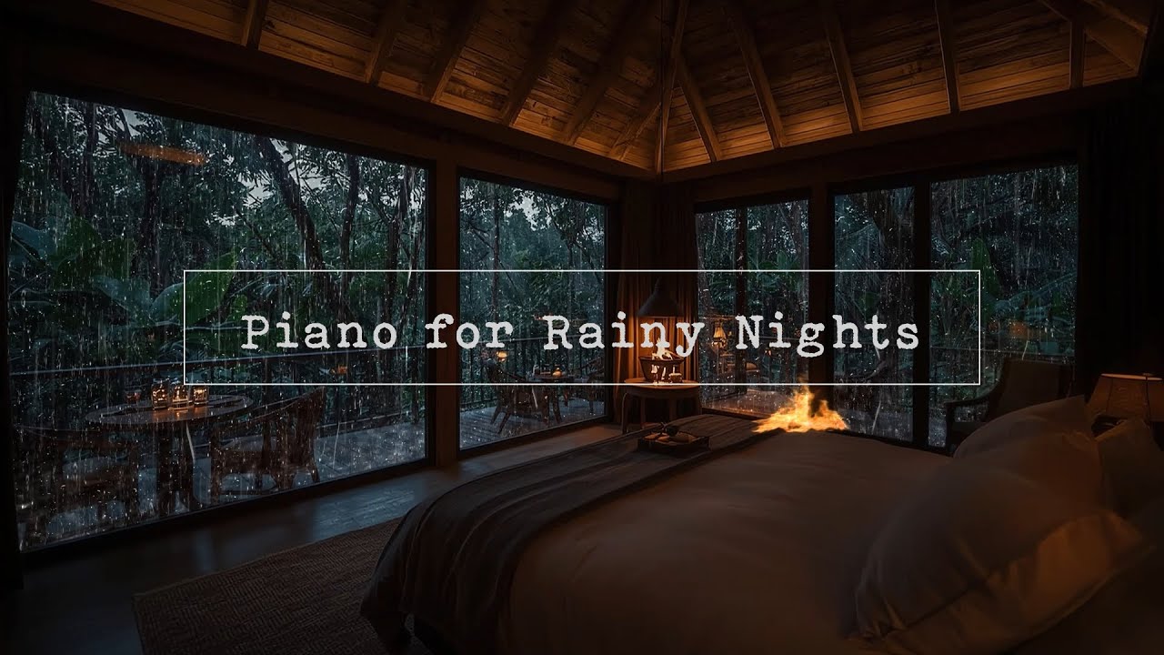 Rainy Evening Piano, Soft Study & Sleep Music
