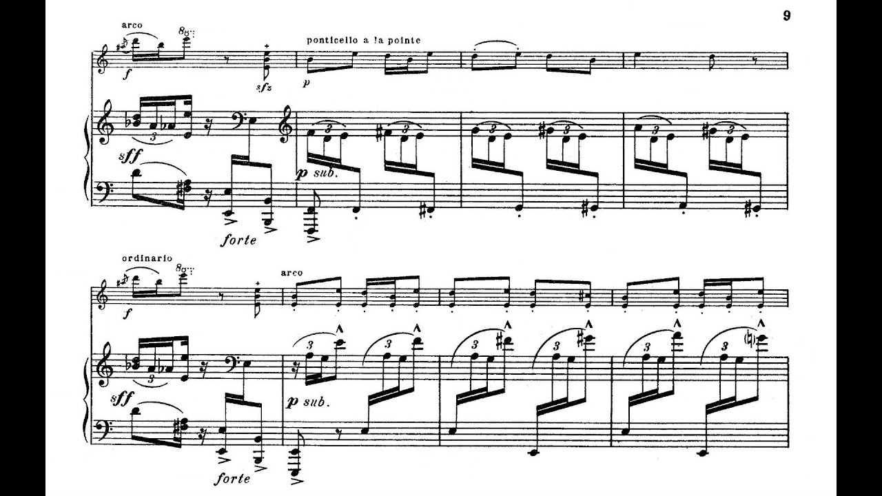 Igor Stravinsky - Danse Russe (from Petrushka) for Violin and Piano (1910) [Score-Video]