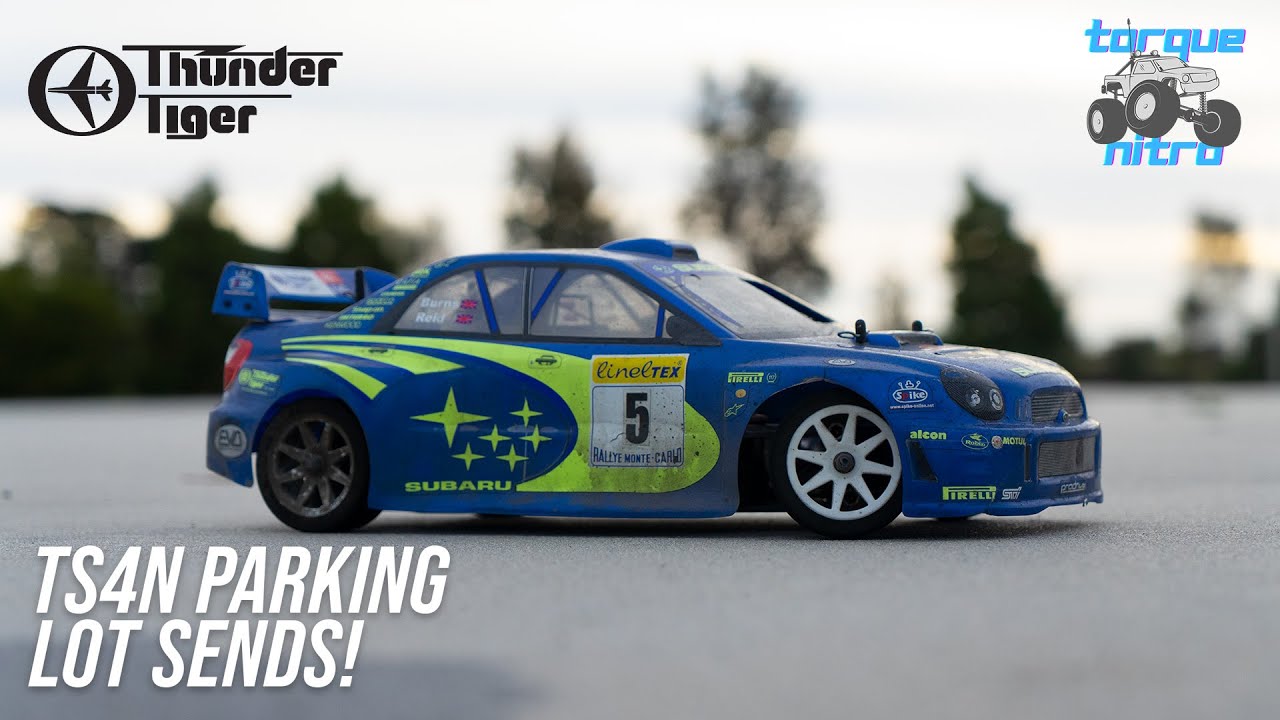 Huge Parking Lot Nitro Rc Drifting & Burnouts | Vintage Thunder Tiger TS4N
