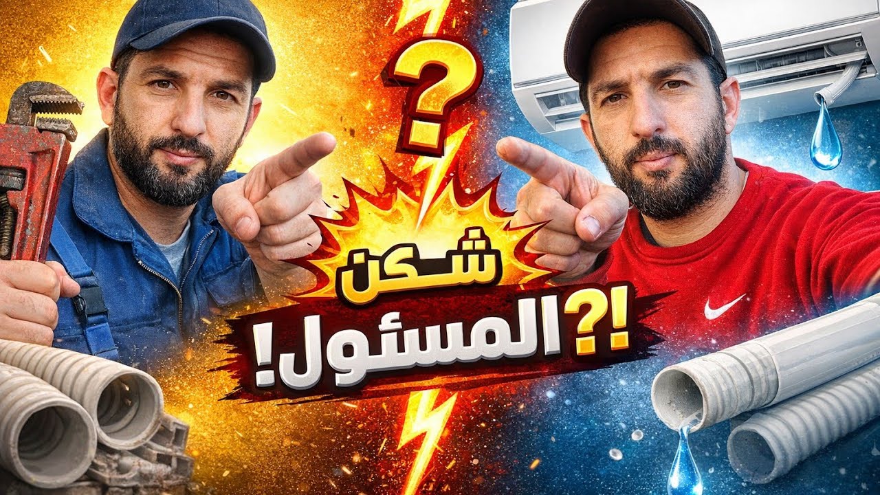 🔥 المسؤول من؟ السباك أم تقني التكييف في صرف ماء المكيف داخل المنازل!