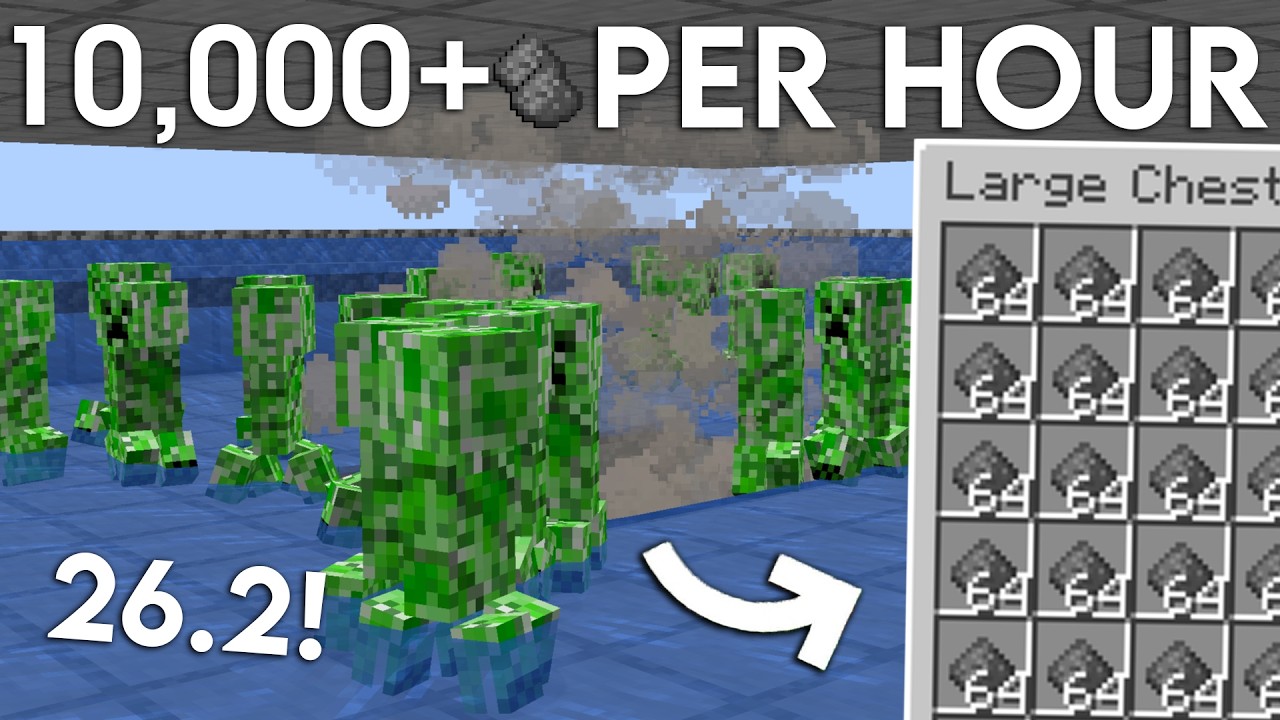 NEW UPDATED Minecraft 1.21.11 Creeper Farm Tutorial | 10000 Gunpowder Per Hour