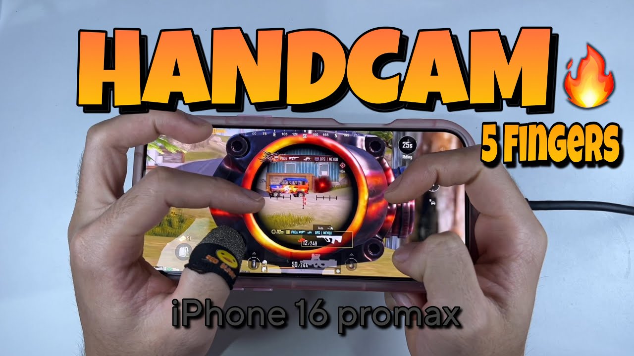 ✅🆙Highlight HANDCAM 4K 😱 PUBGMOBILE 🎮 iPhone 16 pro max 📱 120FPS   5Finger🔥 Playing alone