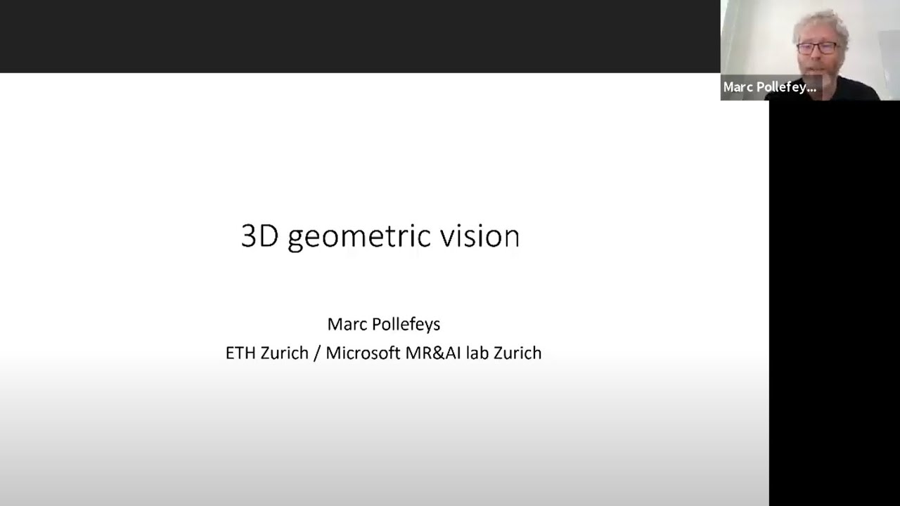 3DGV Talk: Marc Pollefeys  - 3D geometric vision