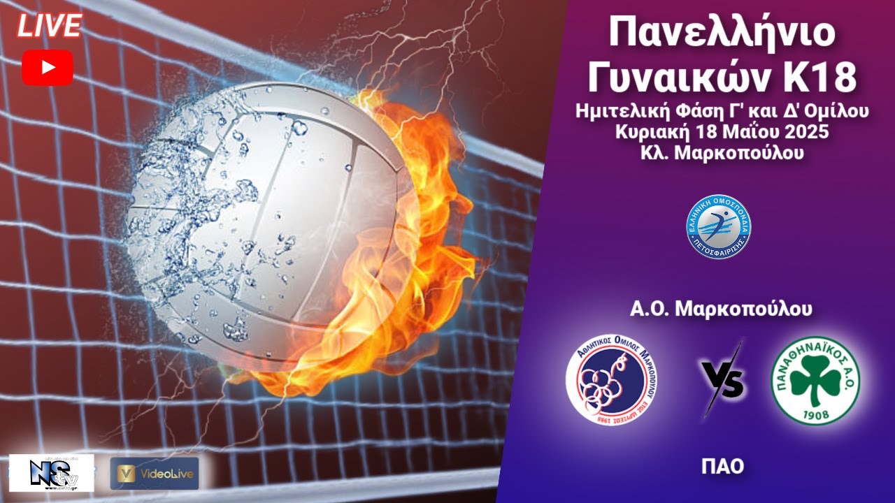 Α.Ο. Μαρκοπούλου - ΠΑΟ, Πανελλήνιο γυναικών K18 2025 -Ημιτελική Φάση Γ' και Δ' Ομίλου - 18/5/2025
