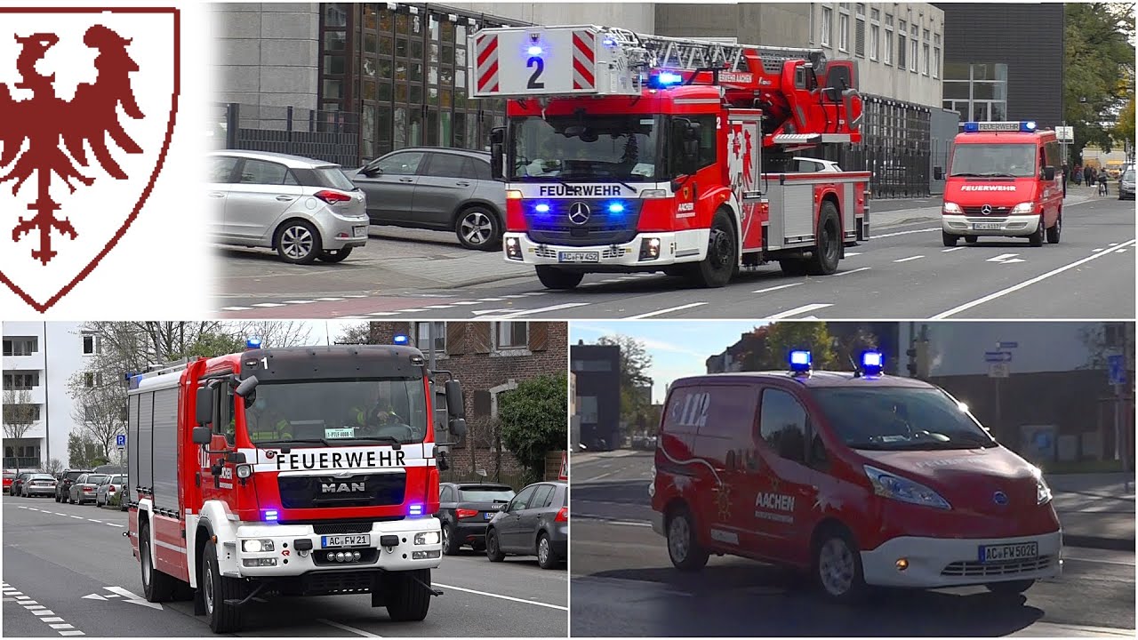 [Großtierrettung | Elektro MZF] ● Einsatzfahrten der Berufsfeuerwehr Aachen zu mehreren Einsätzen 🐴🚒