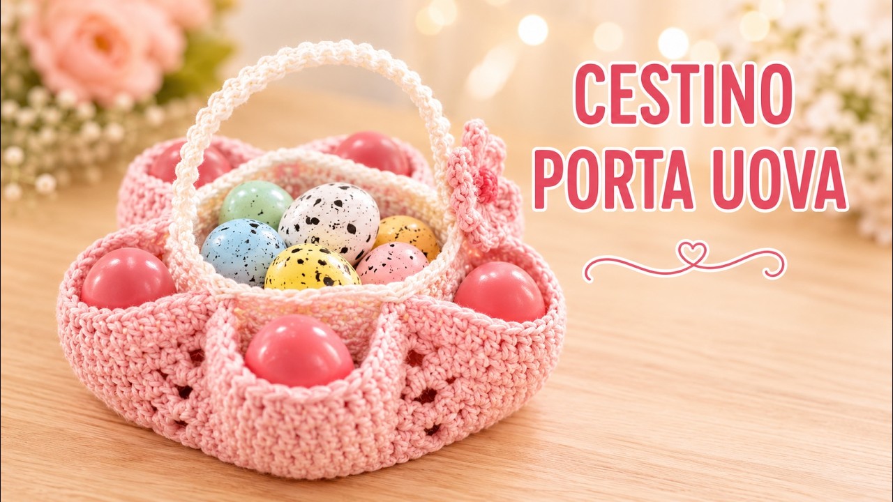 TUTORIAL: cestino pasquale portauova/  crochet easter egg basket***lafatatuttofare***
