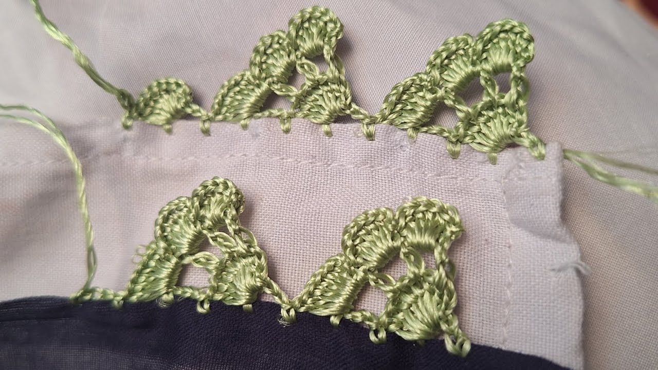 بافت آسان ترین کرمک سر چادر ساده و زیبا #embroidery #fashiondress #fashiondress #duet 