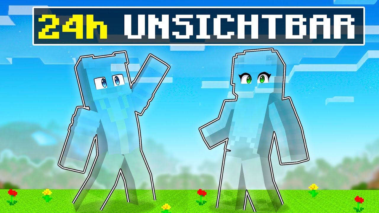 WIR LEBEN 24H UNSICHTBAR IN MINECRAFT!