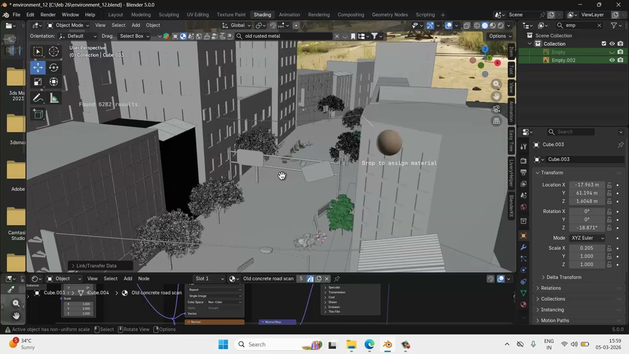 Как создать текстуры заброшенного места с нуля в Blender