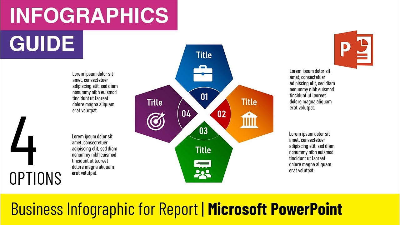 Create Infographic Business Report Template Design Element in Microsoft PowerPoint