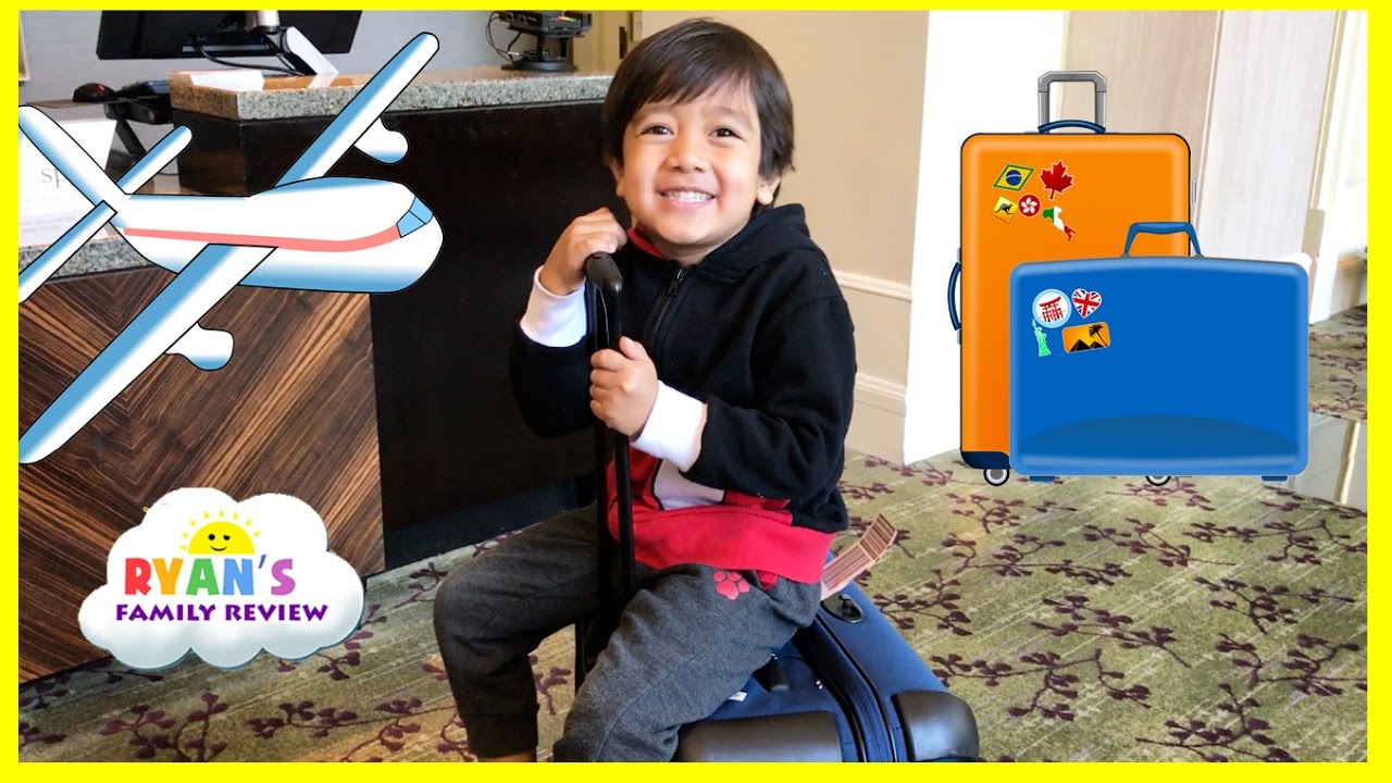 Family Fun Trip Airplane to California! Kid Plays Hide N Seek in Hotel Playtime Ryan's Family Review