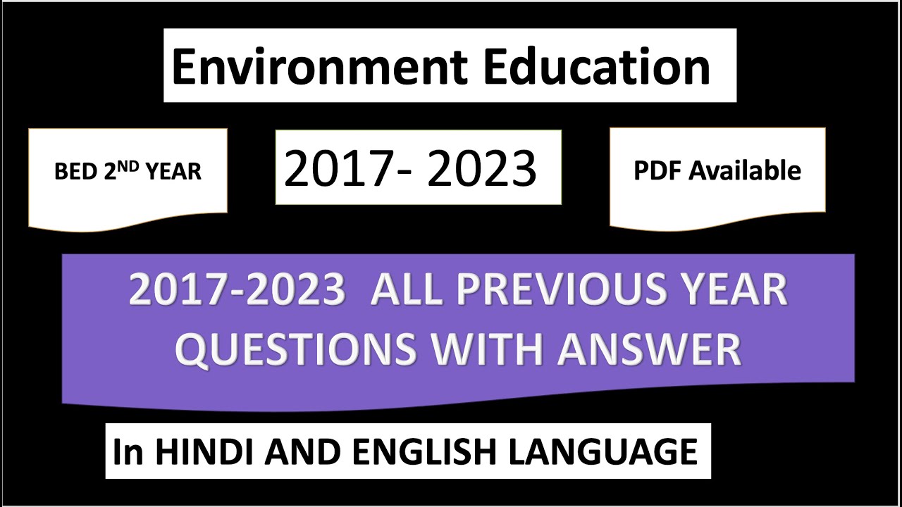 Environment Education B.Ed 2nd Year Top 70 Very Short Questions with Answer | Important Questions