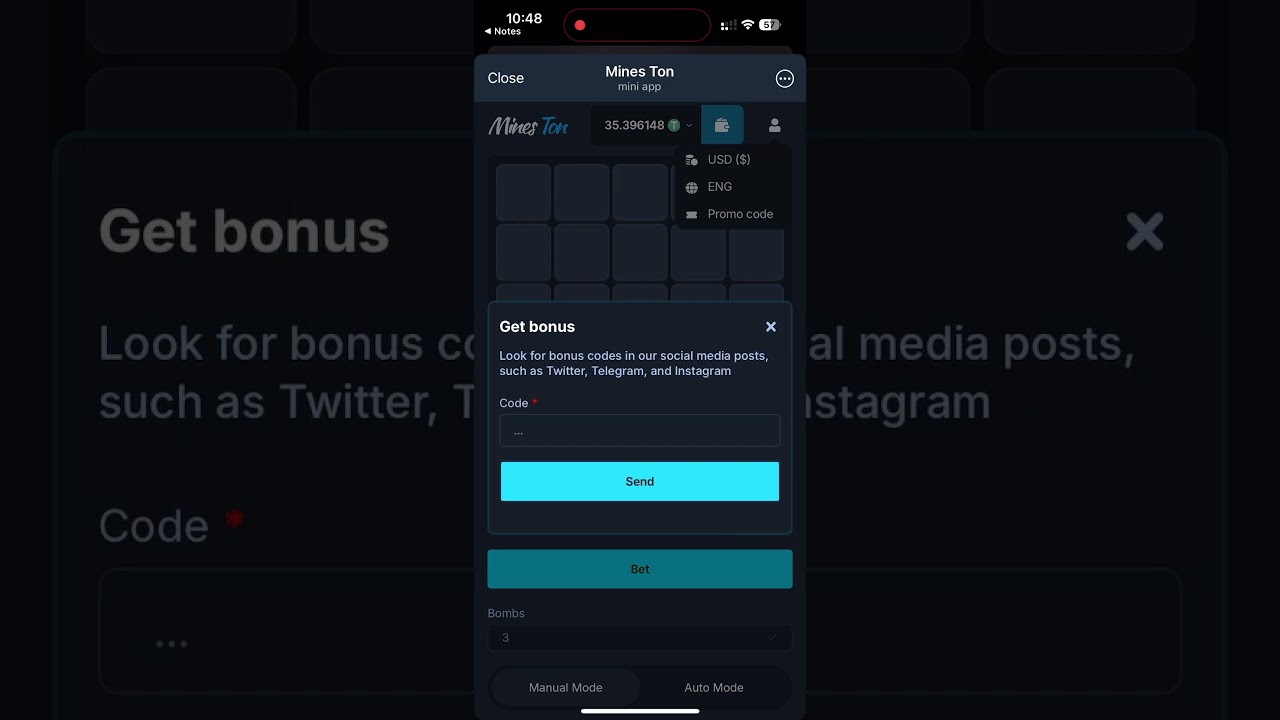 Free USDT | Promo Code Reveal and Quick Gameplay 2025 #shorts