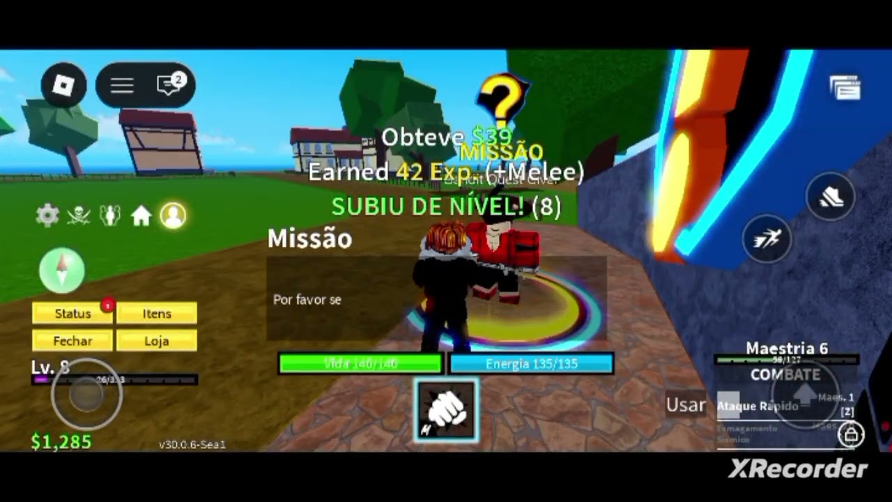 Jogando blox fruit pela primeira  vez