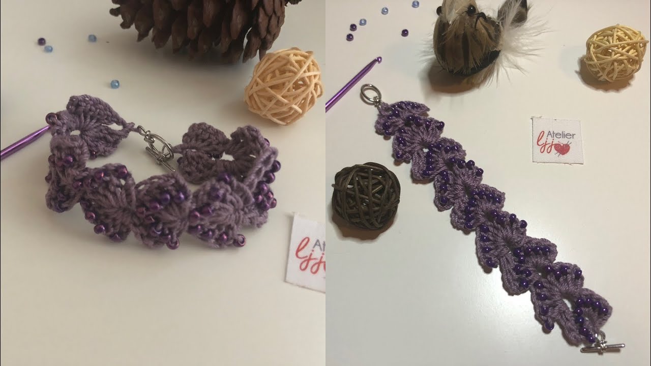 Bracelet au crochet avec perles
