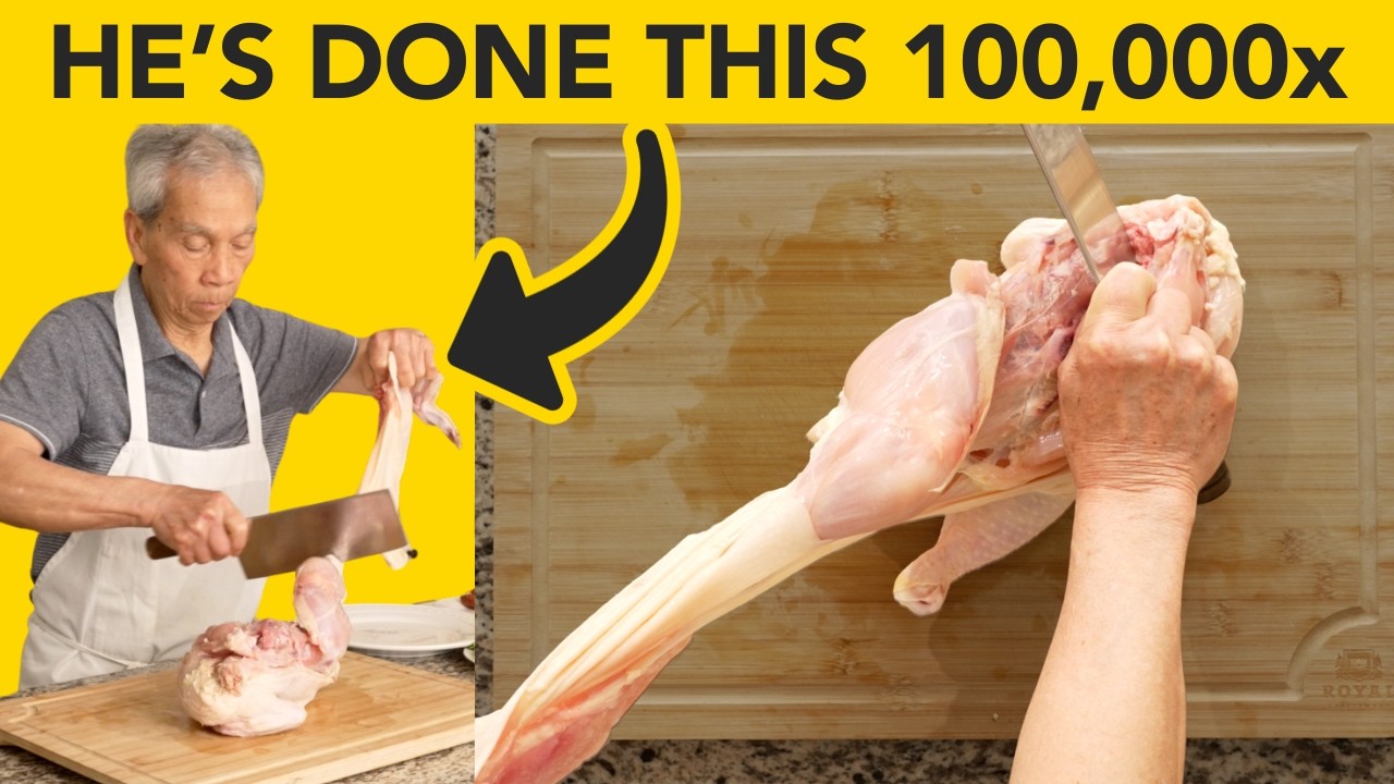 How a Chinese chef breaks down a chicken (Boneless, Skinless Cuts!)
