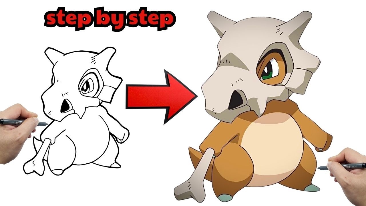Step by Step Drawing Cubone | Watch This Sketch Come to Life!